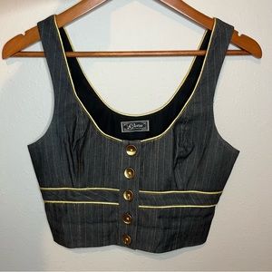 Y2K Guess Gray & Gold Bustier Corest Vest